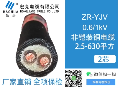 低压电缆 ZRYJV 2芯