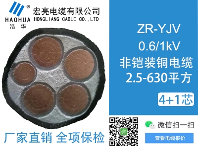 低压电缆 ZRYJV 4+1芯