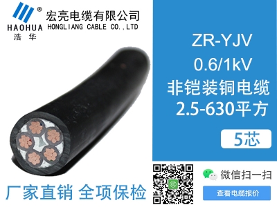 低压电缆 ZRYJV 5芯