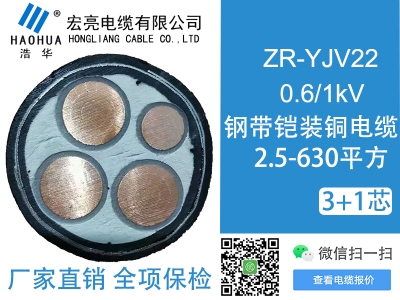 低压电缆ZRYJV22 3+1芯