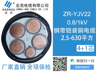 低压电缆ZRYJV22 4+1芯