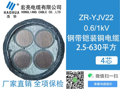 低压电缆ZRYJV22 4芯